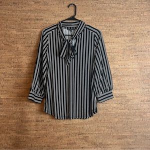 Adrianna Pappell Tie Neck 3/4 Sleeve Knit Top